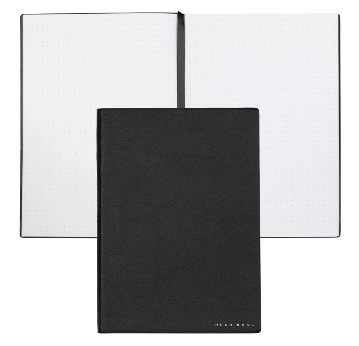 Hugo Boss Black Dotted Notebook Essential A5 Vegan Leather Cover 160 Pages (80m/m2) 148 x 210mm Pagemark - Image 4